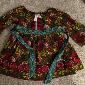 BNWT MATILDA JANE GIRLS SZ 6 THREE QUARTER SLEEVE PEASANT TOP plus spare button